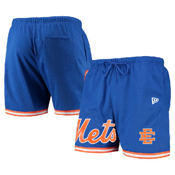 Men's New York Mets Royal Mesh Shorts 001 - Click Image to Close